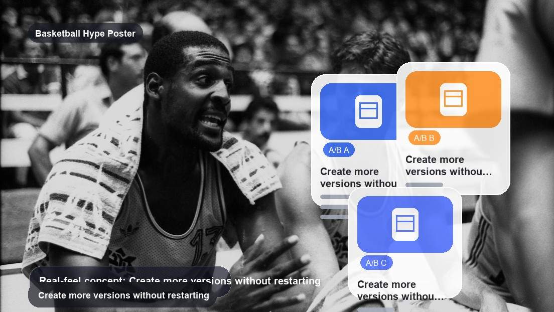 Basketball Hype Poster Maker realistic image for create more versions without restarting