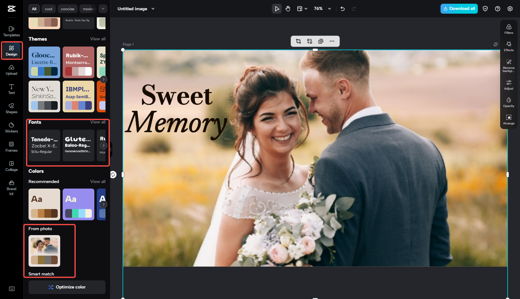 Generate a color palette from an image