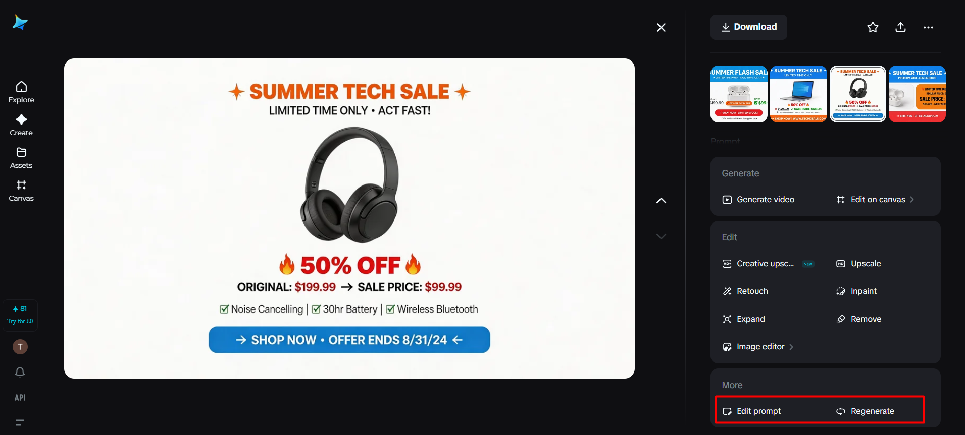 Customize the sales flyer
