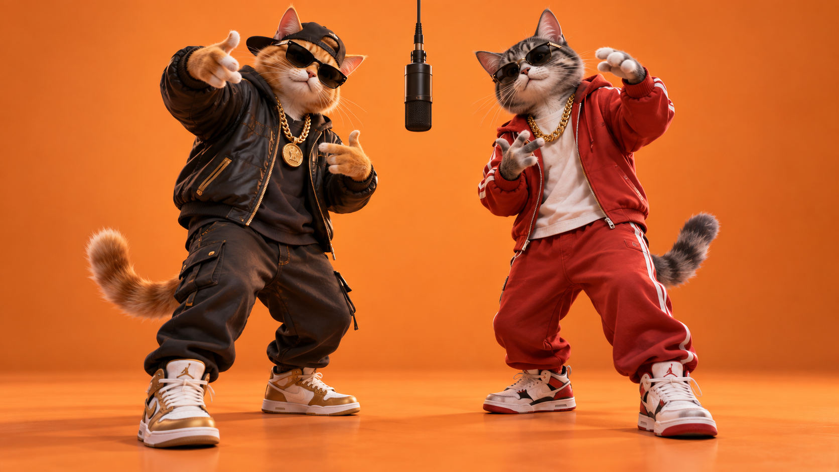 Playful Rap Cats for migos ai video generator