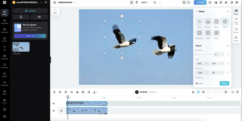 adjust the Mask to cover the target object