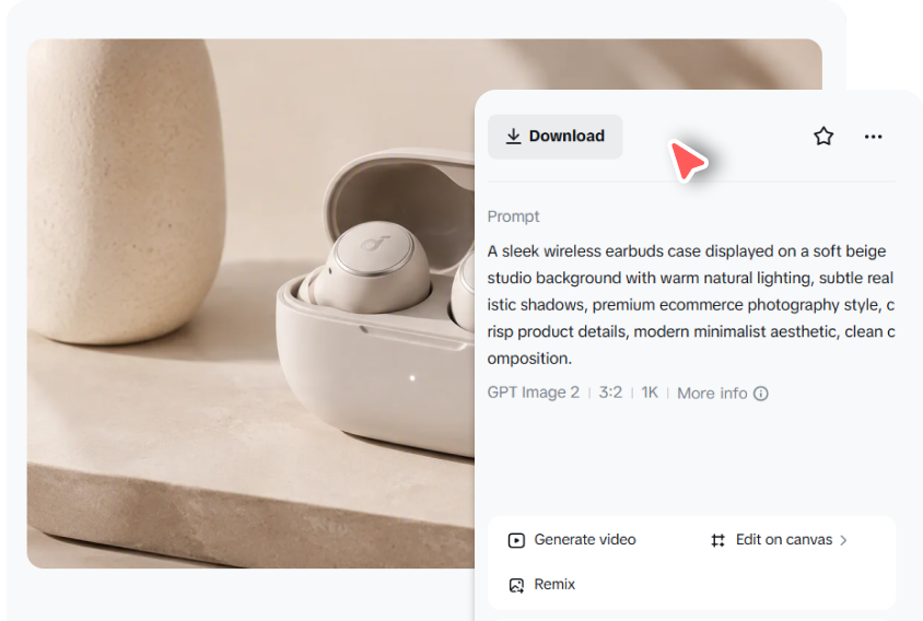 Refine and download your product photo