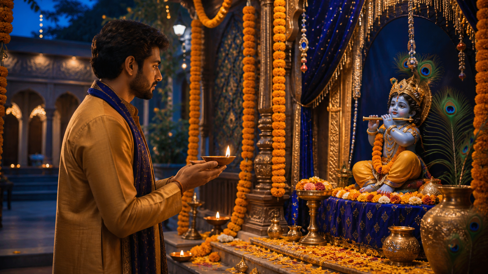 prompt seen janmashtami example — Festive color and detail variation