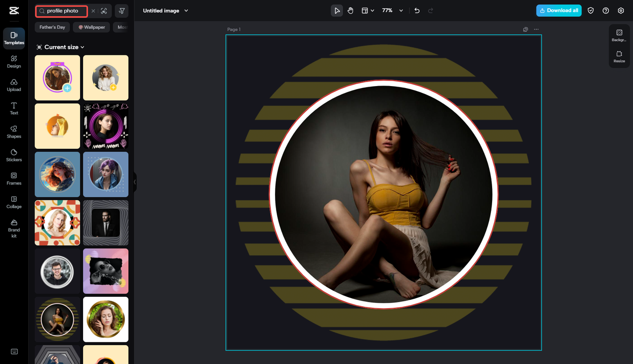 Twitterのプロフィールテンプレートを選択してください