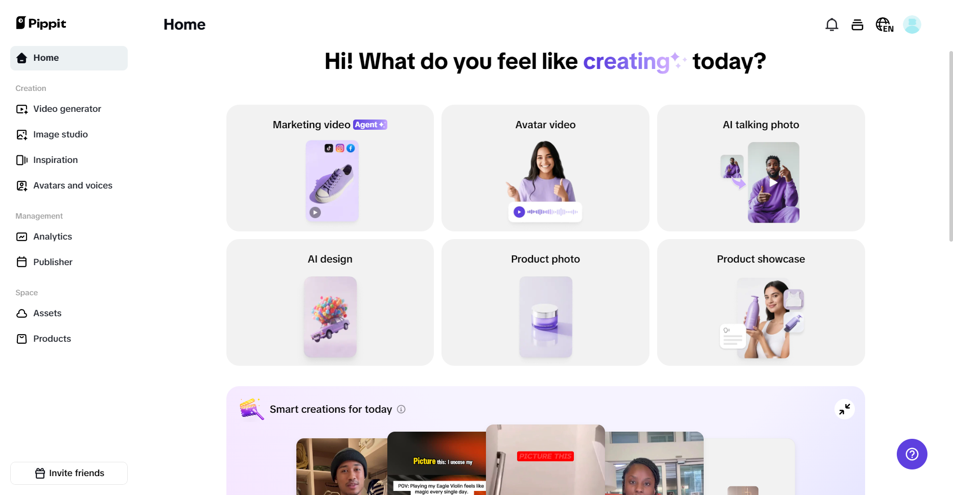 Pippit homepage