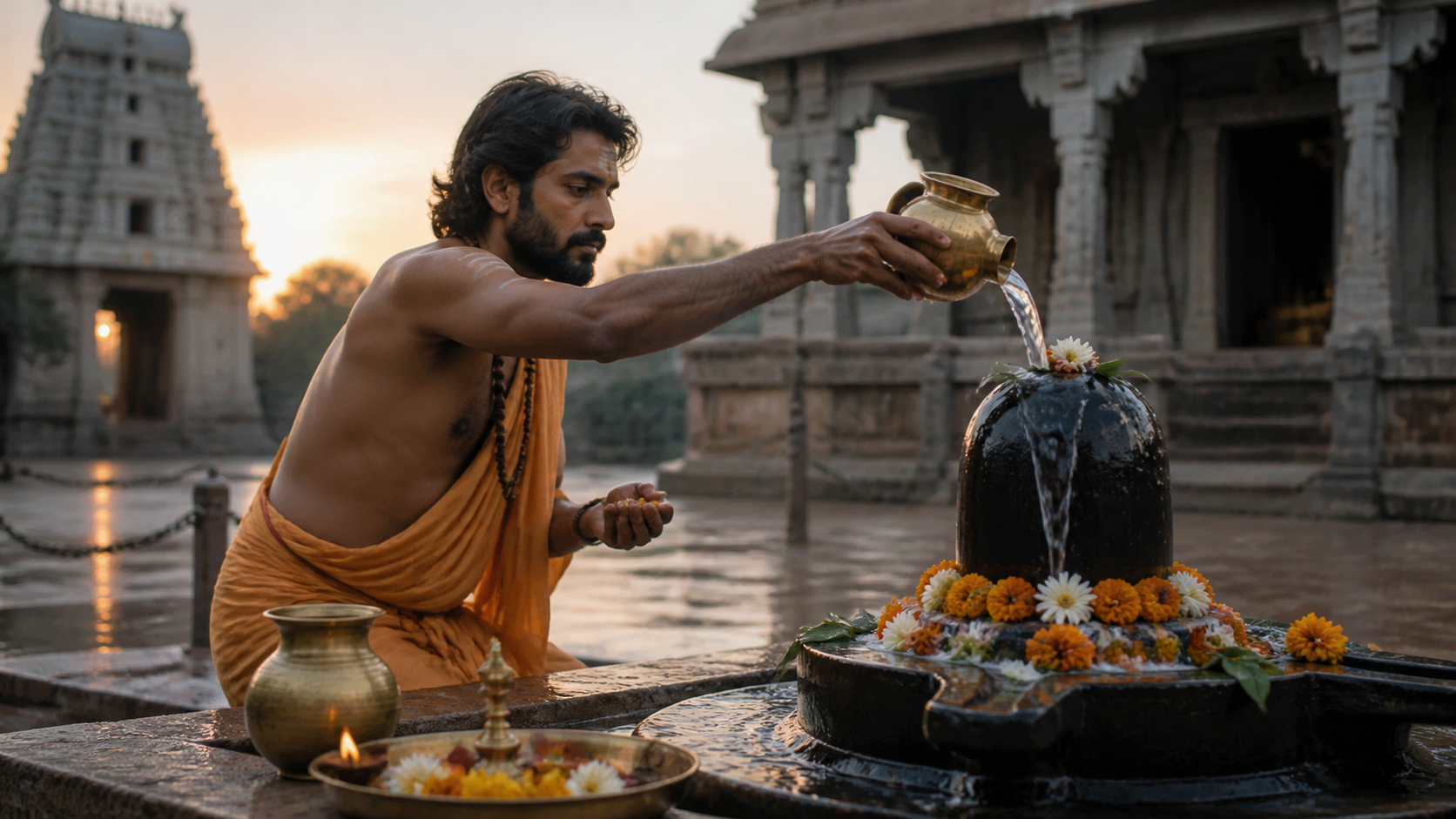 Temple water offering