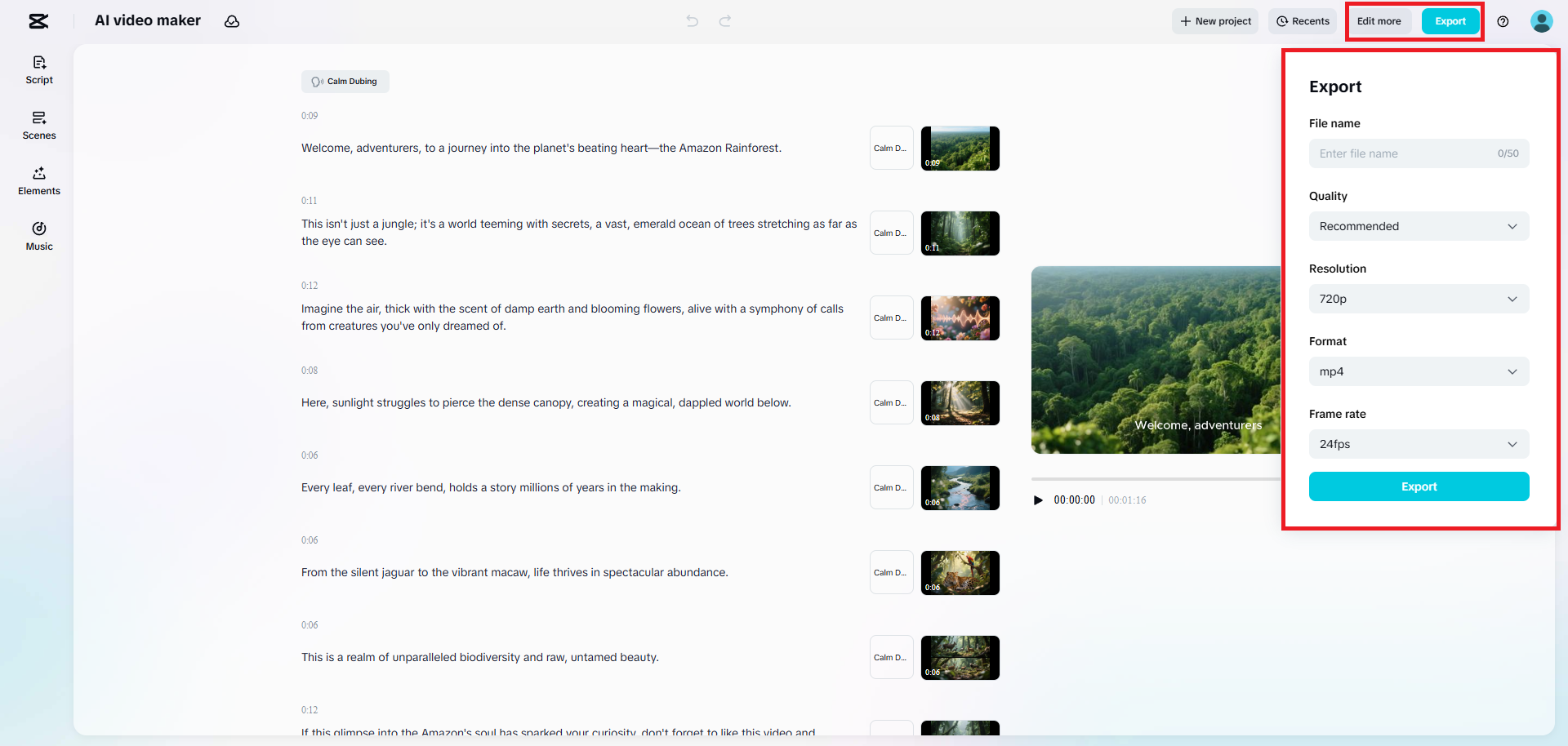 動画を仕上げてダウンロードする