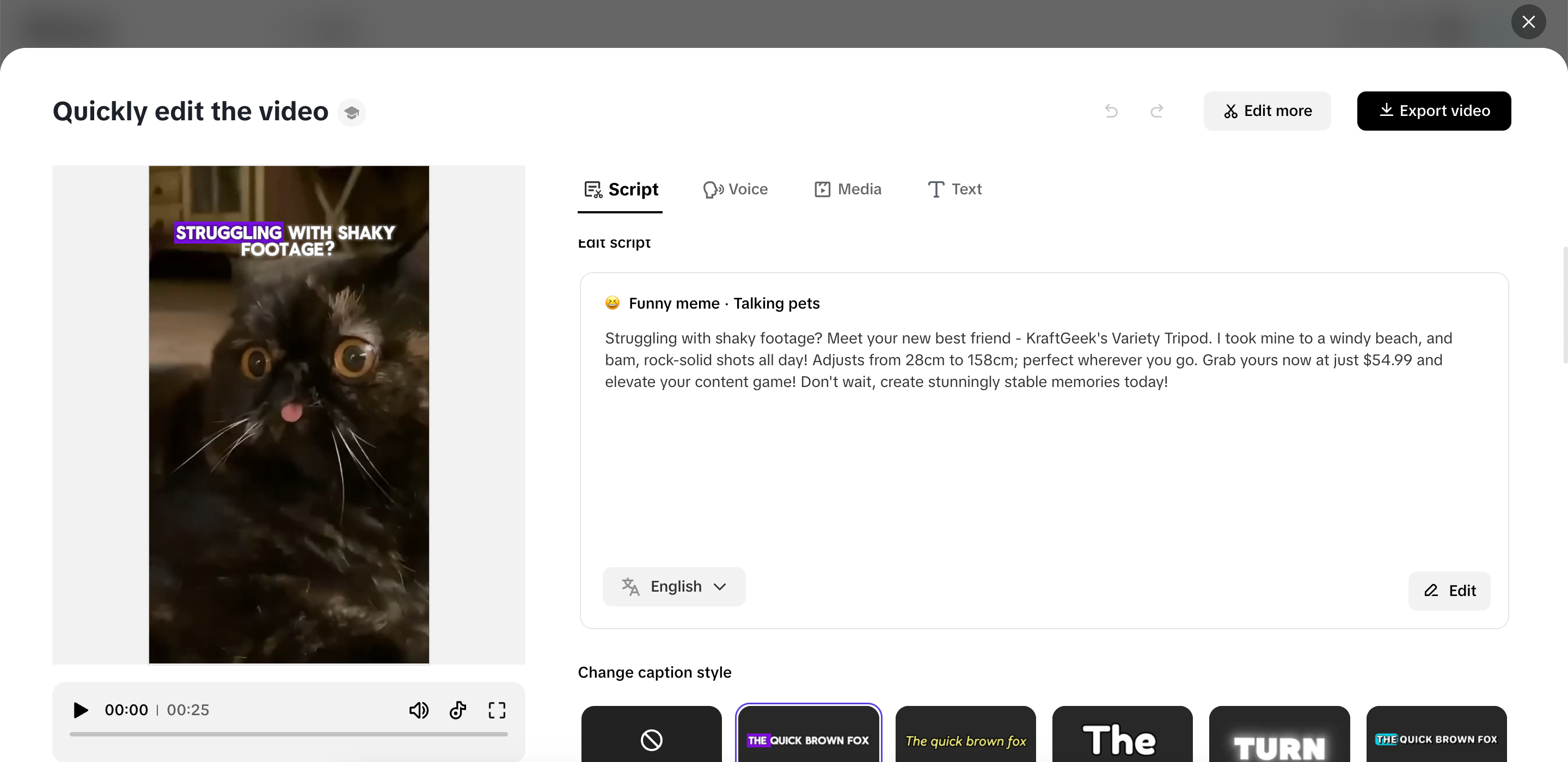 I-edit ang iyong video.