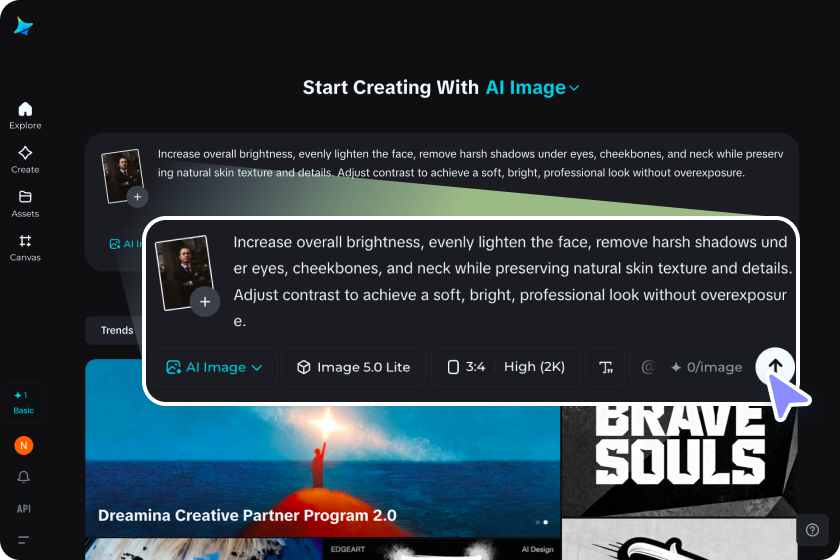 Tải ảnh của bạn lên và mô tả ánh sáng