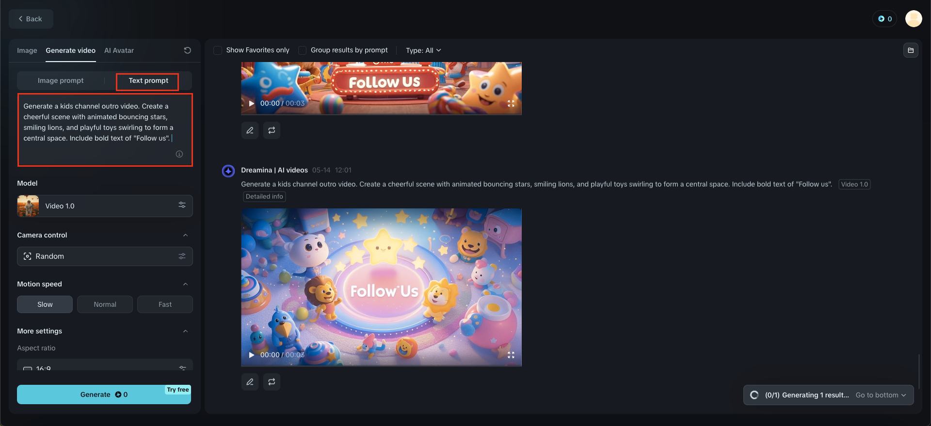 Dreamina: Lumikha ng end screen ng YouTube