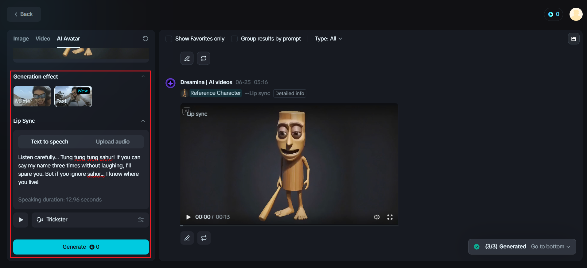 lirik sahur tung tung tung