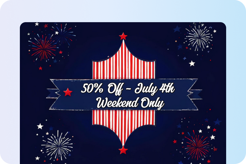 Fourth of July sales poster creation