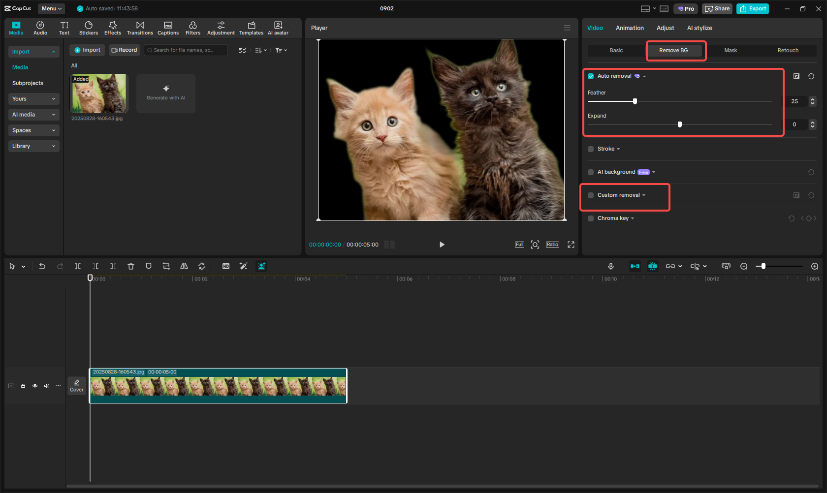 Remove the image background automatically