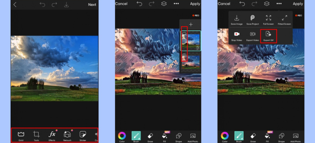 Use Picsart to make GIFs