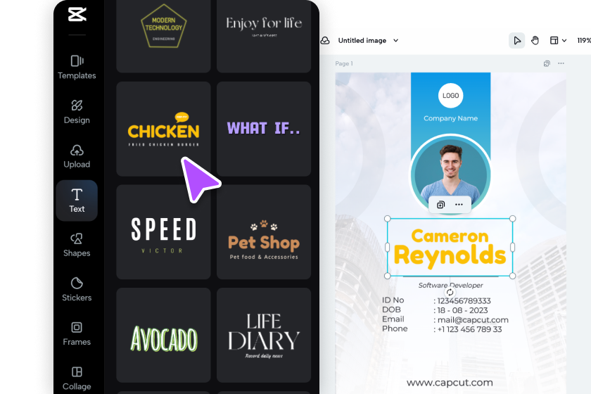 Customize your business card design 