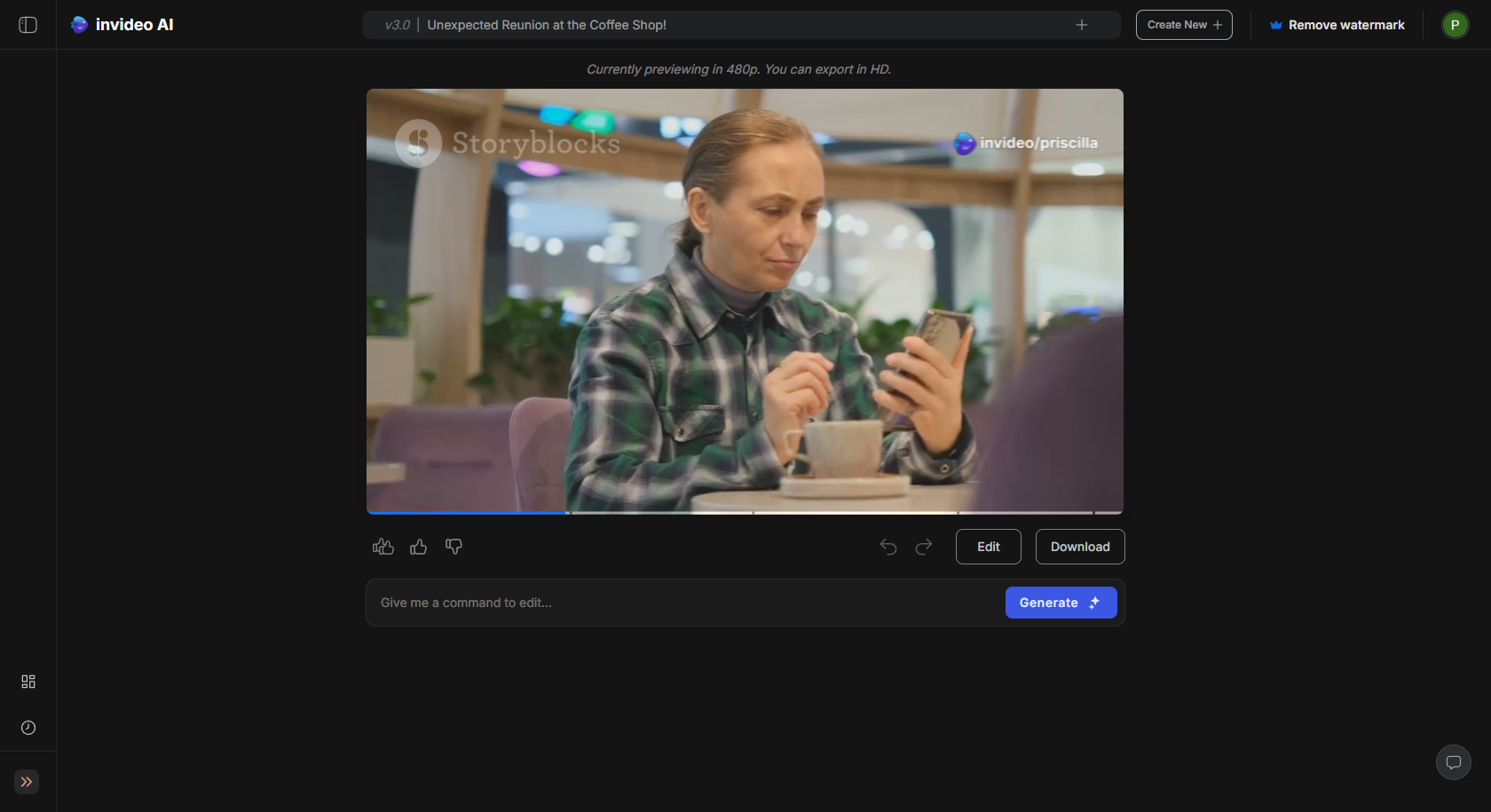 Interface ng gumagamit ng Invideo