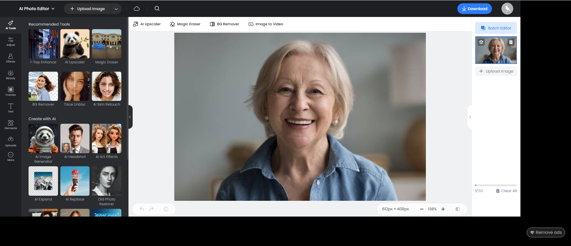 Aplicativo de alisamento de fotos Fotor