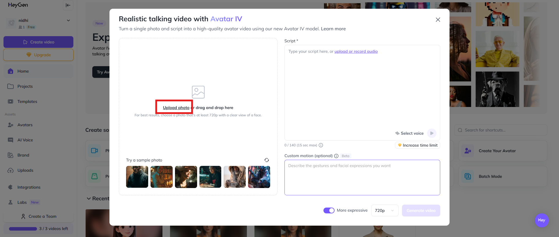Upload an image