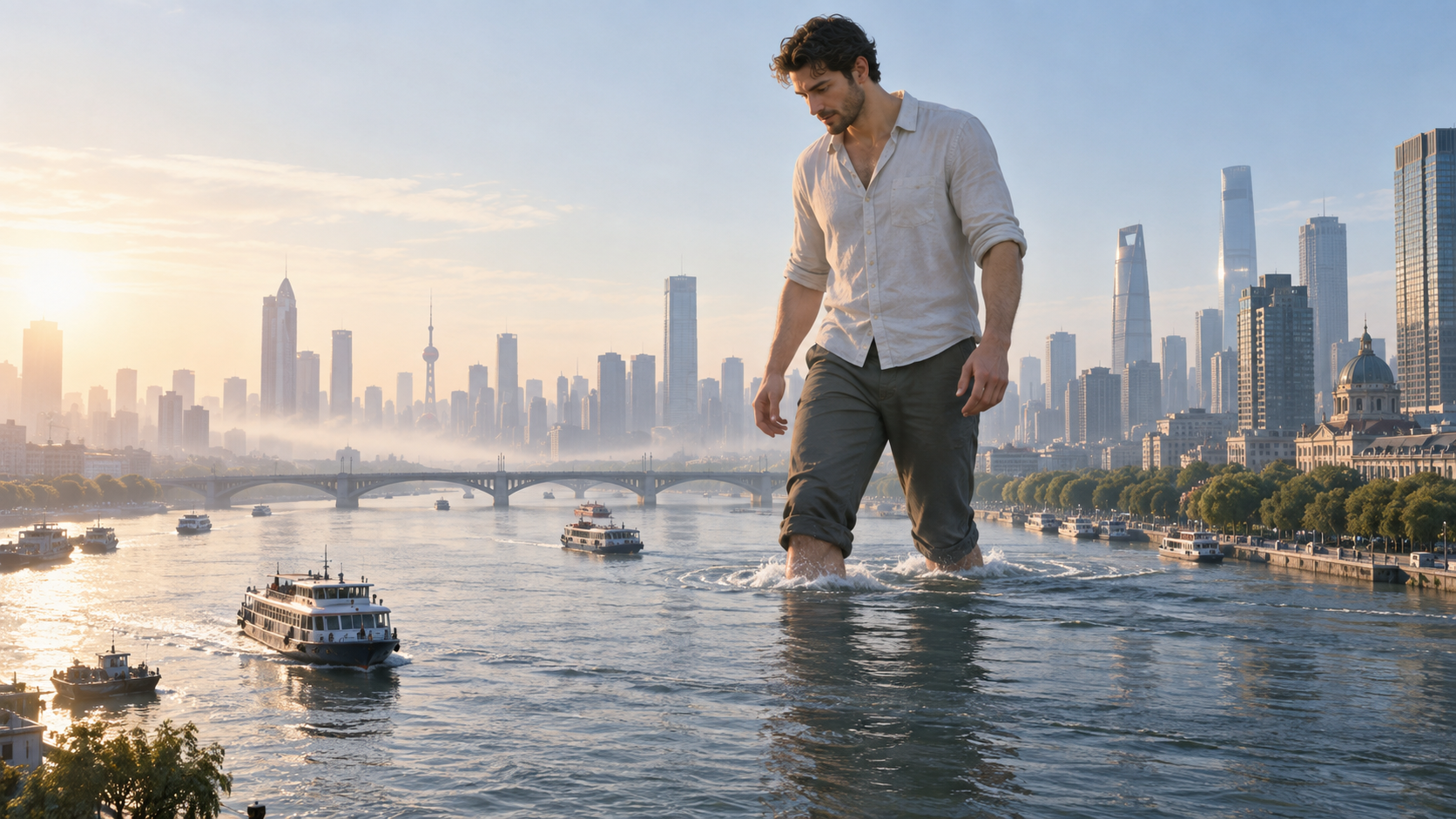 city giant AI effect: Giant at Riverside Skyline