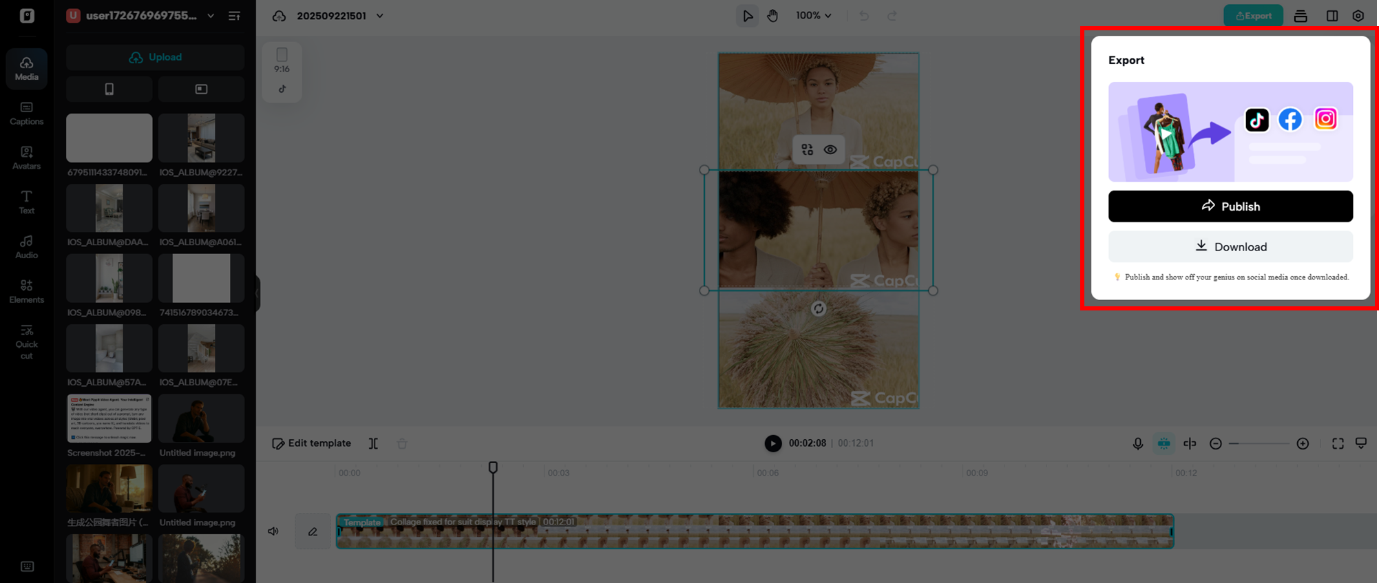 Export and share