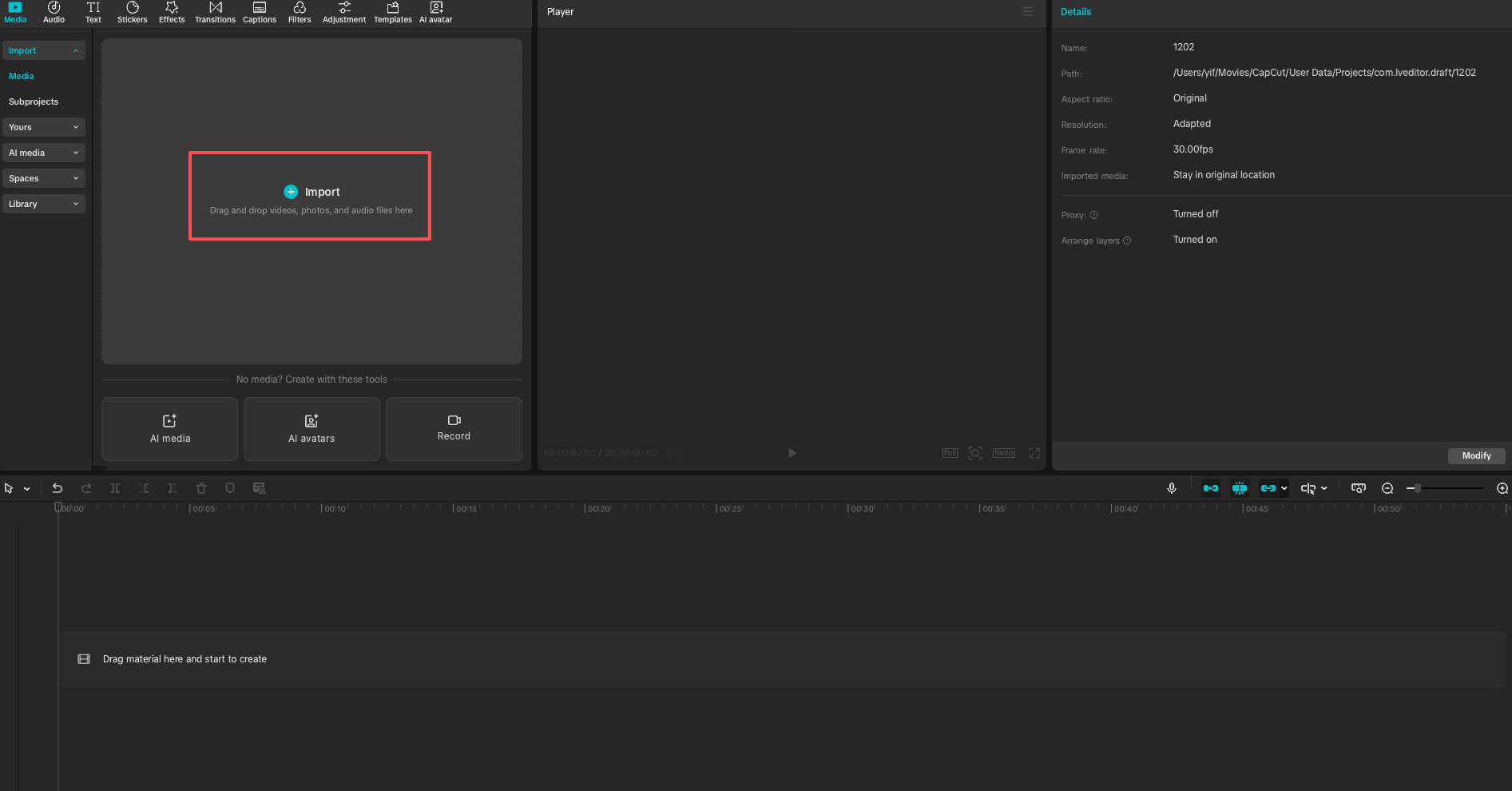 Import Video to CapCut