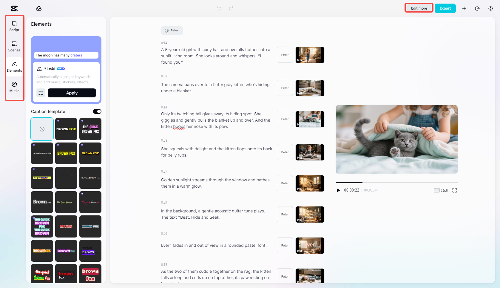 Edit the generated video with diverse tools