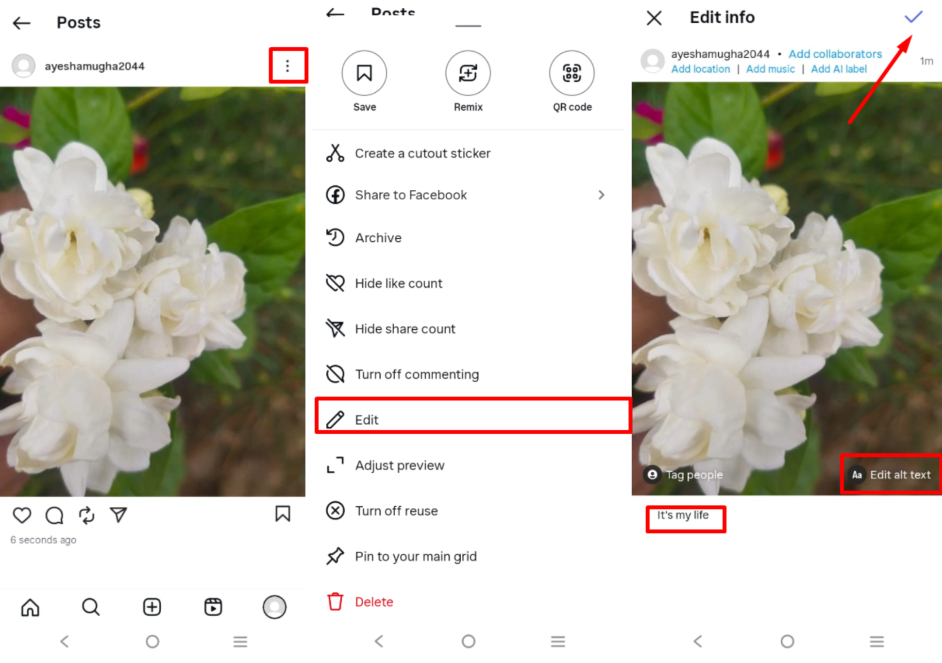 How to edit photos on Instagram after posting.