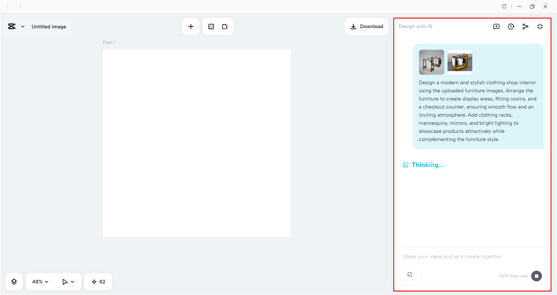 Creating an interior design for a clothing shop with CapCut