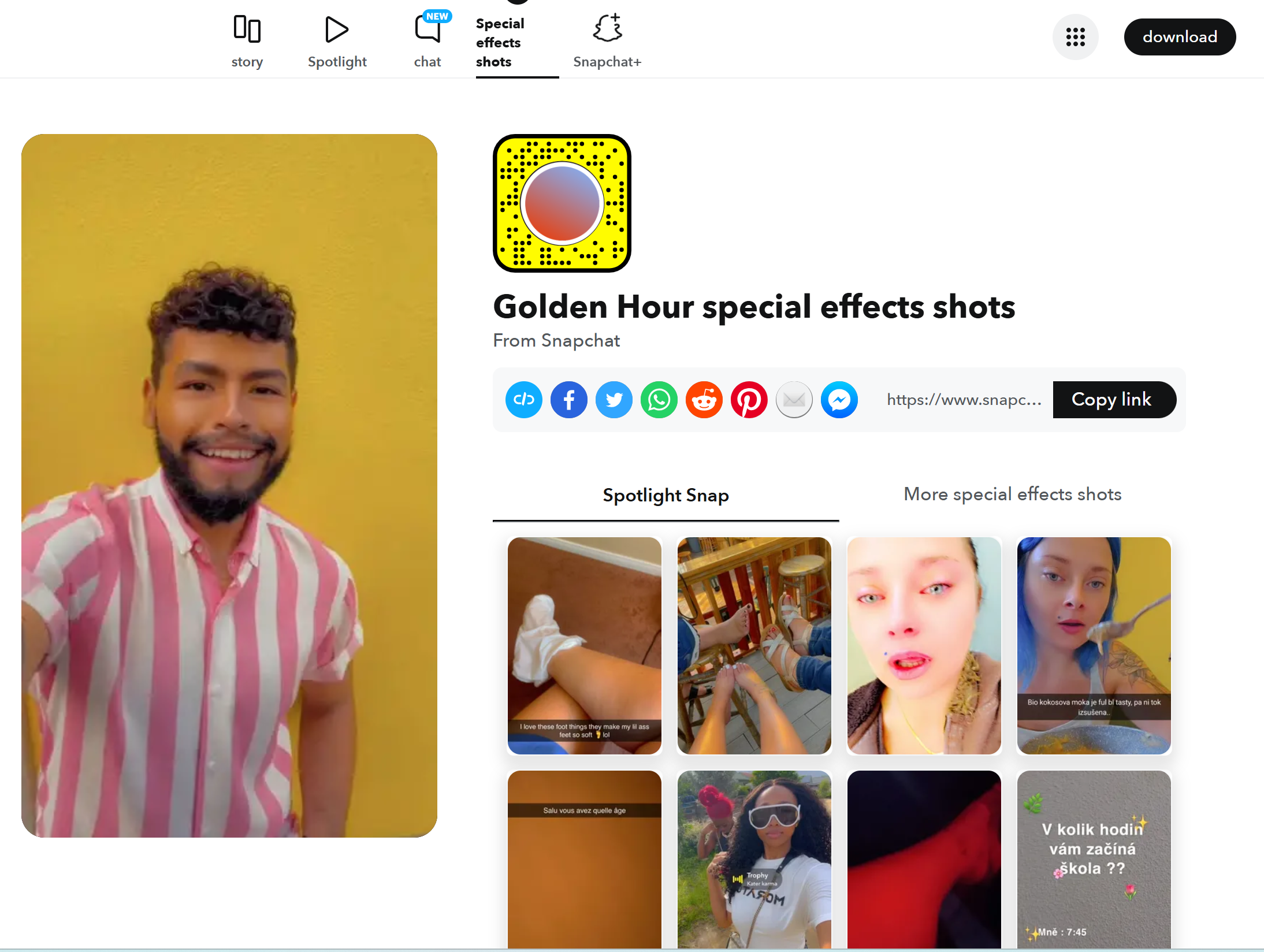 Snapchat face filters to download: Golden hour