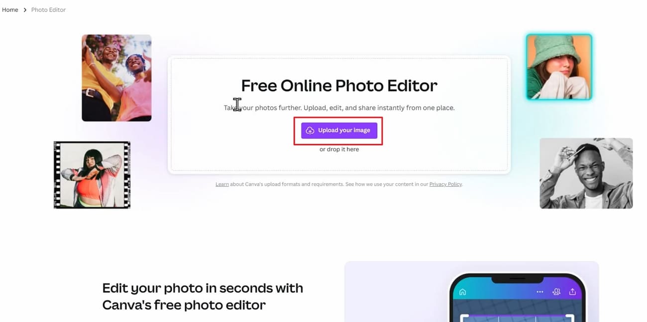 carregar imagem no Canva para desktop