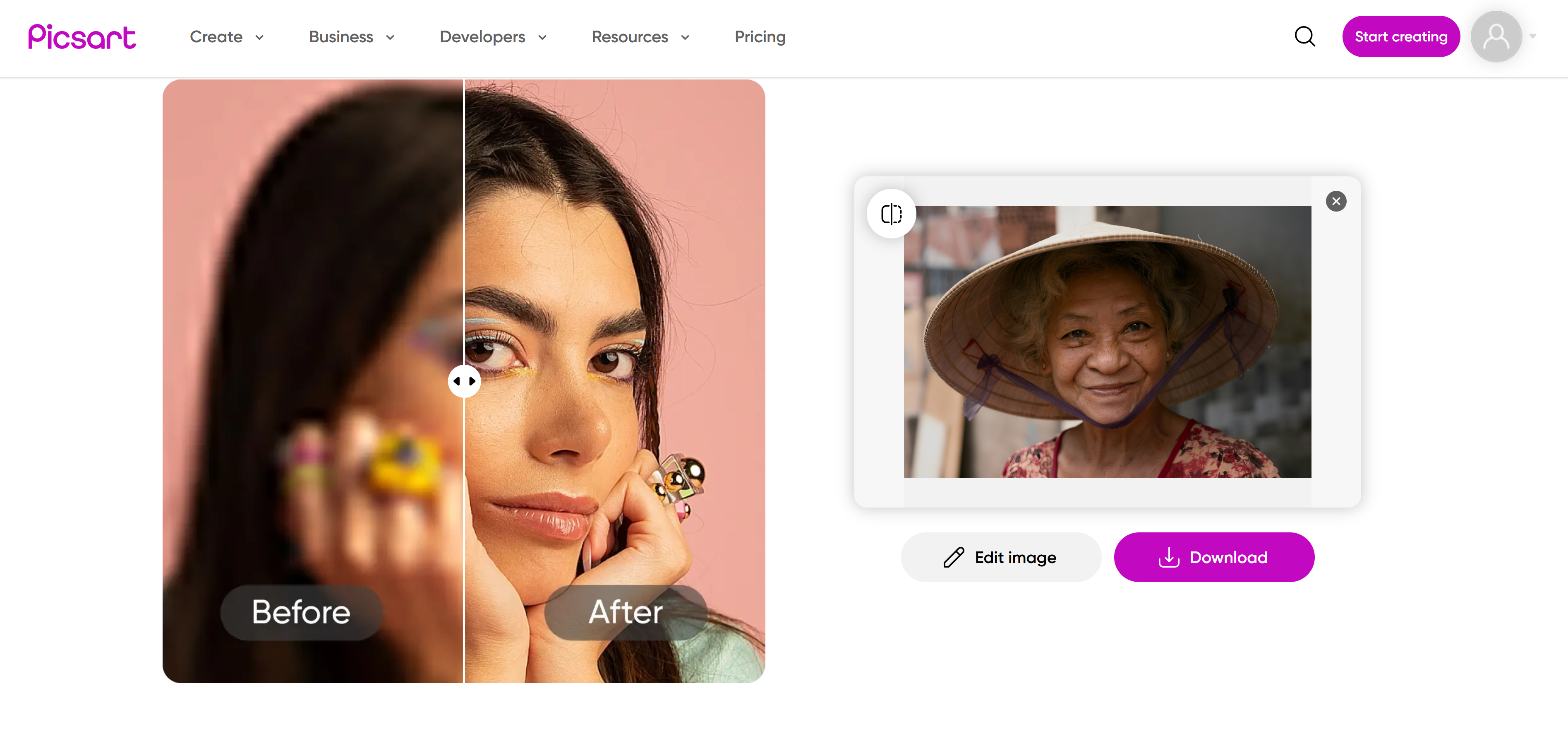 Özgeçmiş için Picsart yapay zeka fotoğraf editörü