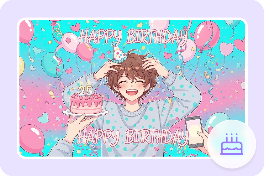 1. Birthday manga cards