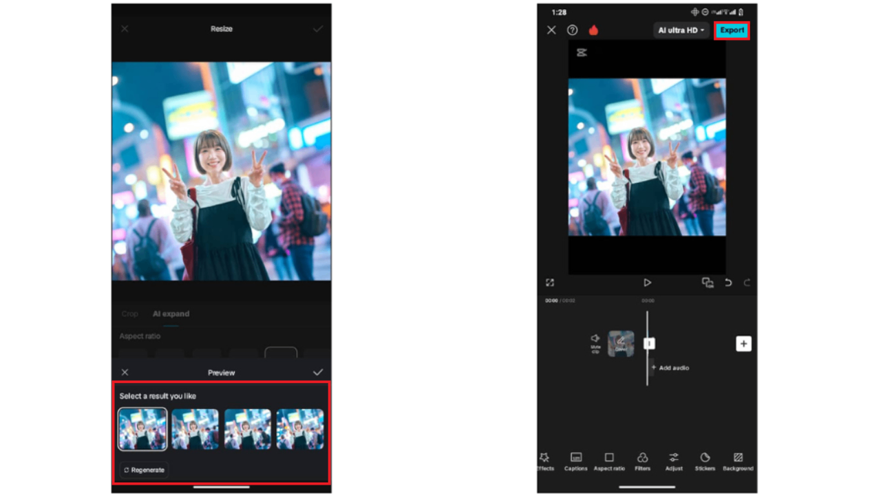 Download AI expanded photo