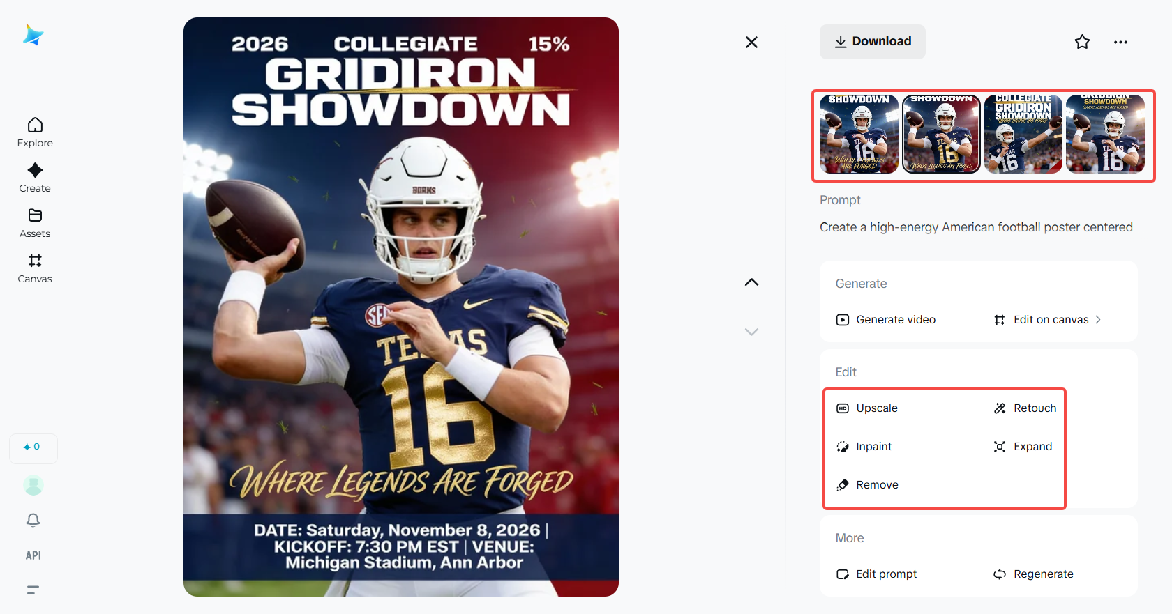 Refine the poster with editing tools