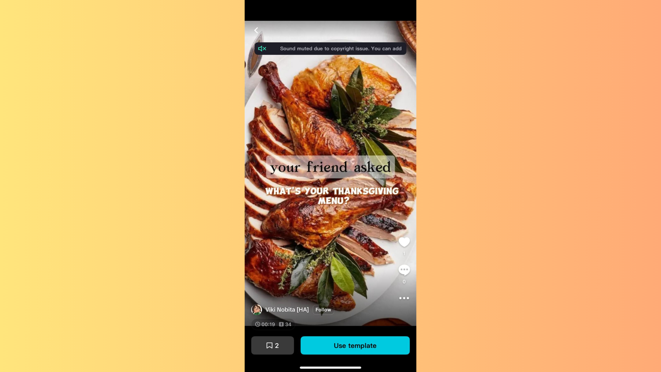 Thanksgiving dinner template