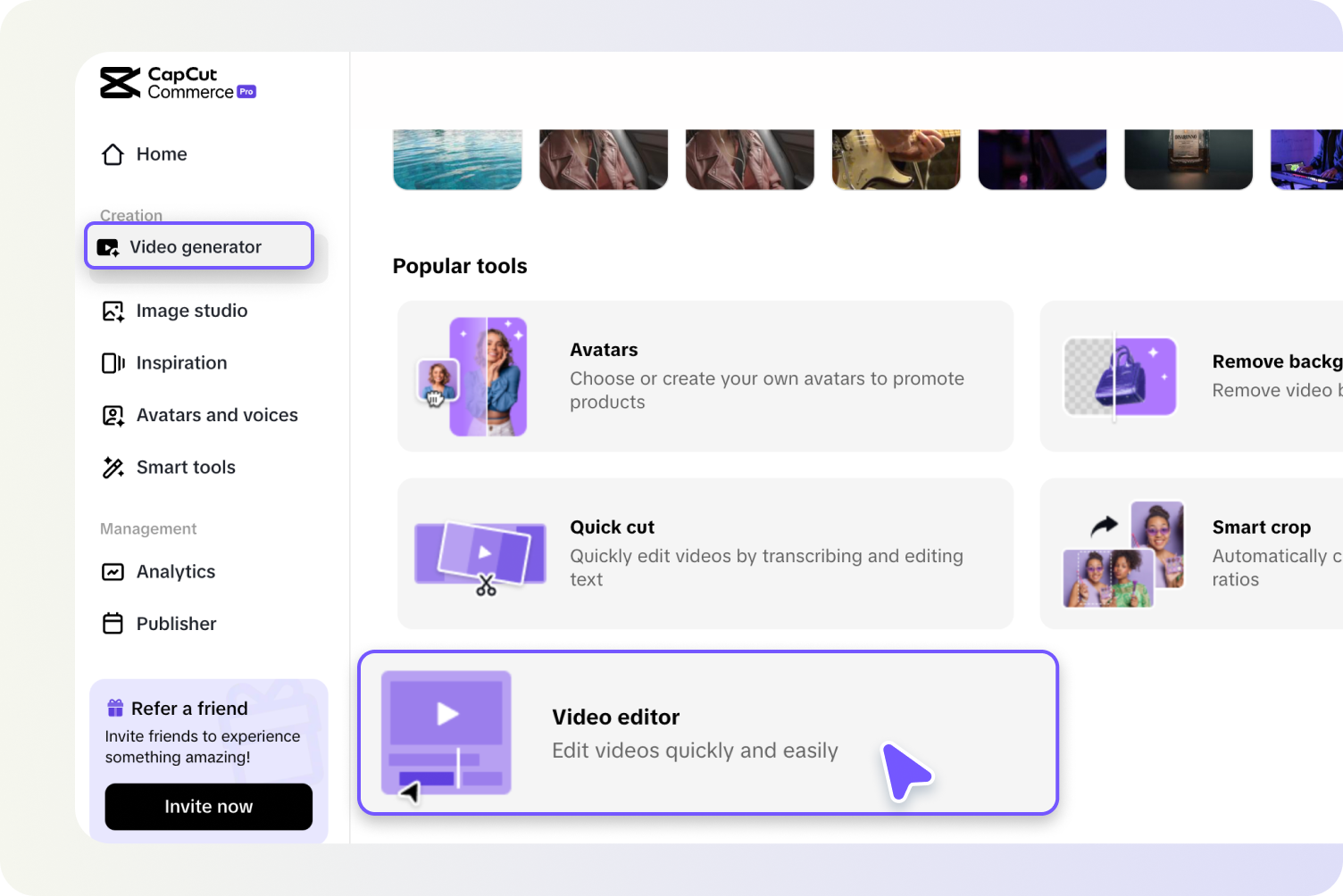 Navigate to the video editor