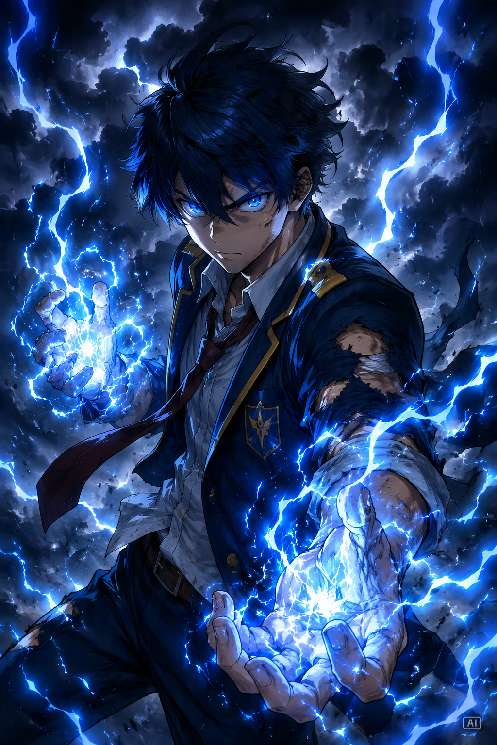 Elemental power anime wallpaper generated by Pippit