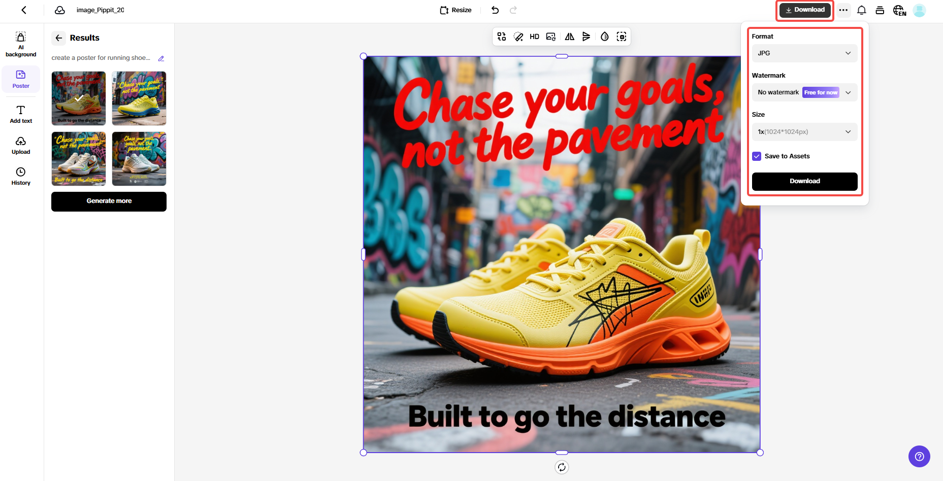 I-download ang iyong ad sa poster.