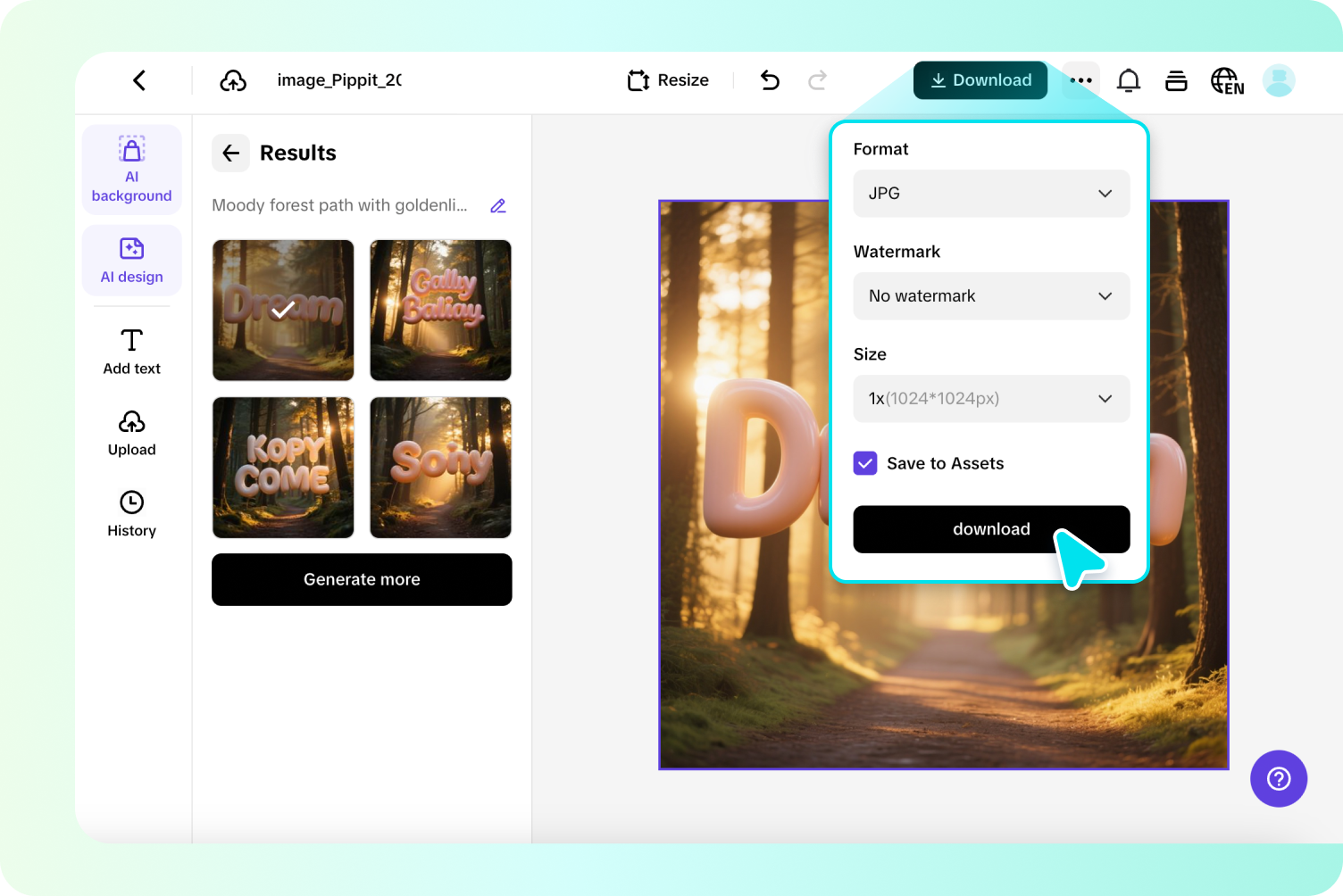 Настройте и скачайте дизайн.