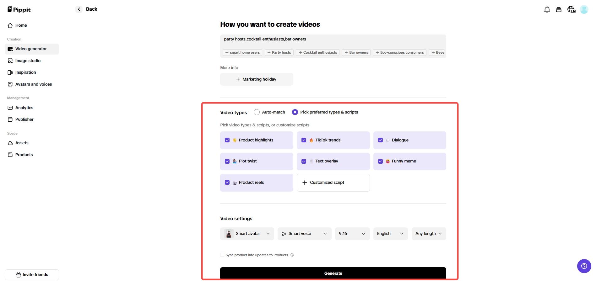 Set your video details