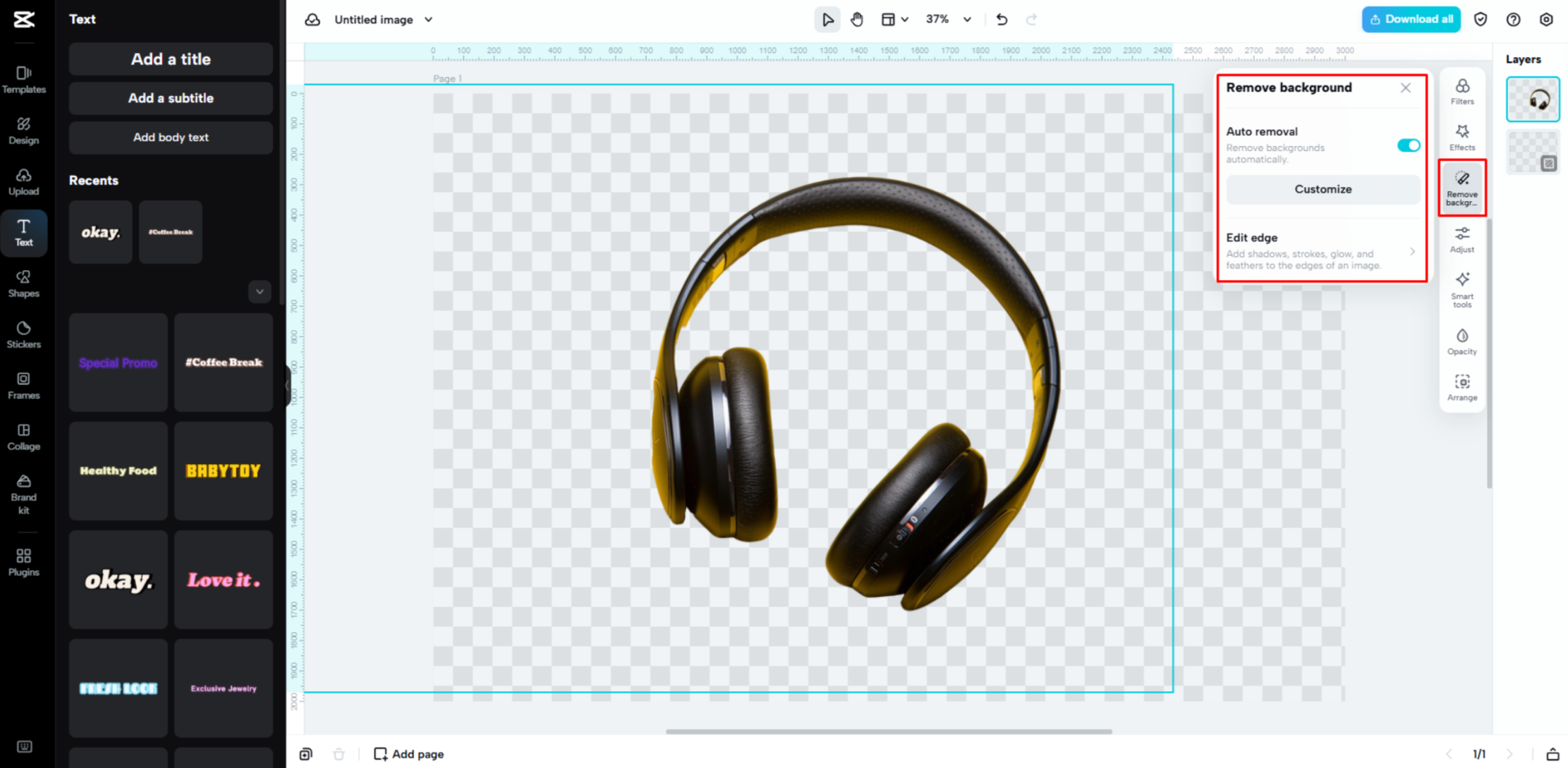 Menghapuskan latar belakang imej dengan CapCut Web