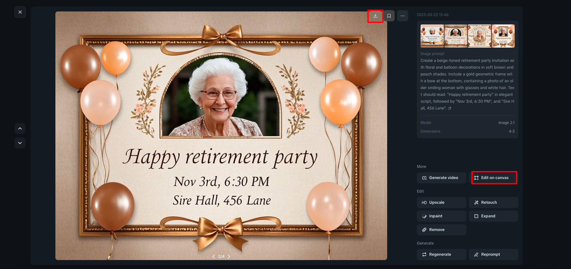 Dreamina: retirement party invitations