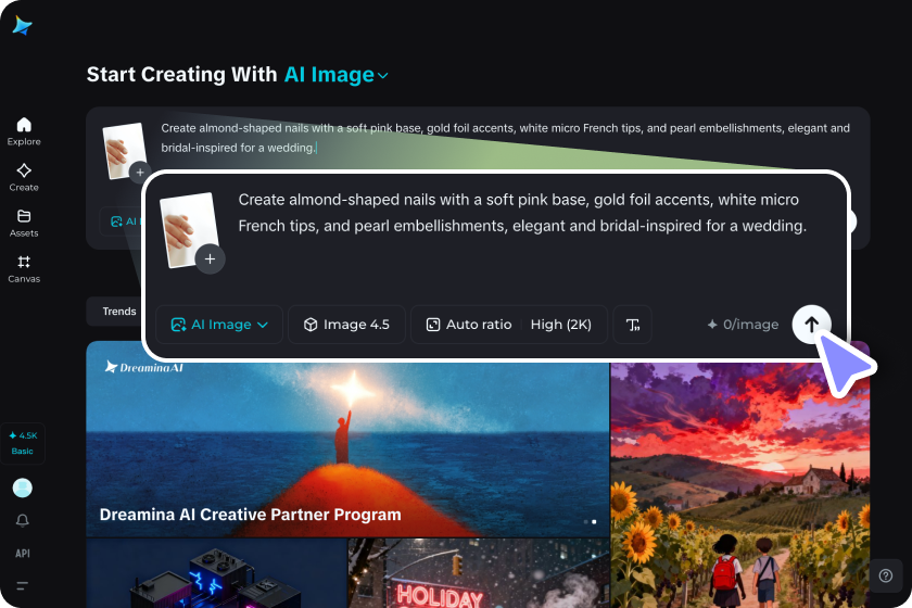  네일 디자인을 설명하거나 영감을 업로드하십시오.