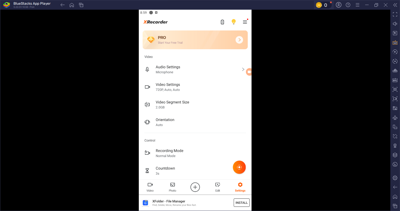 Configure settings