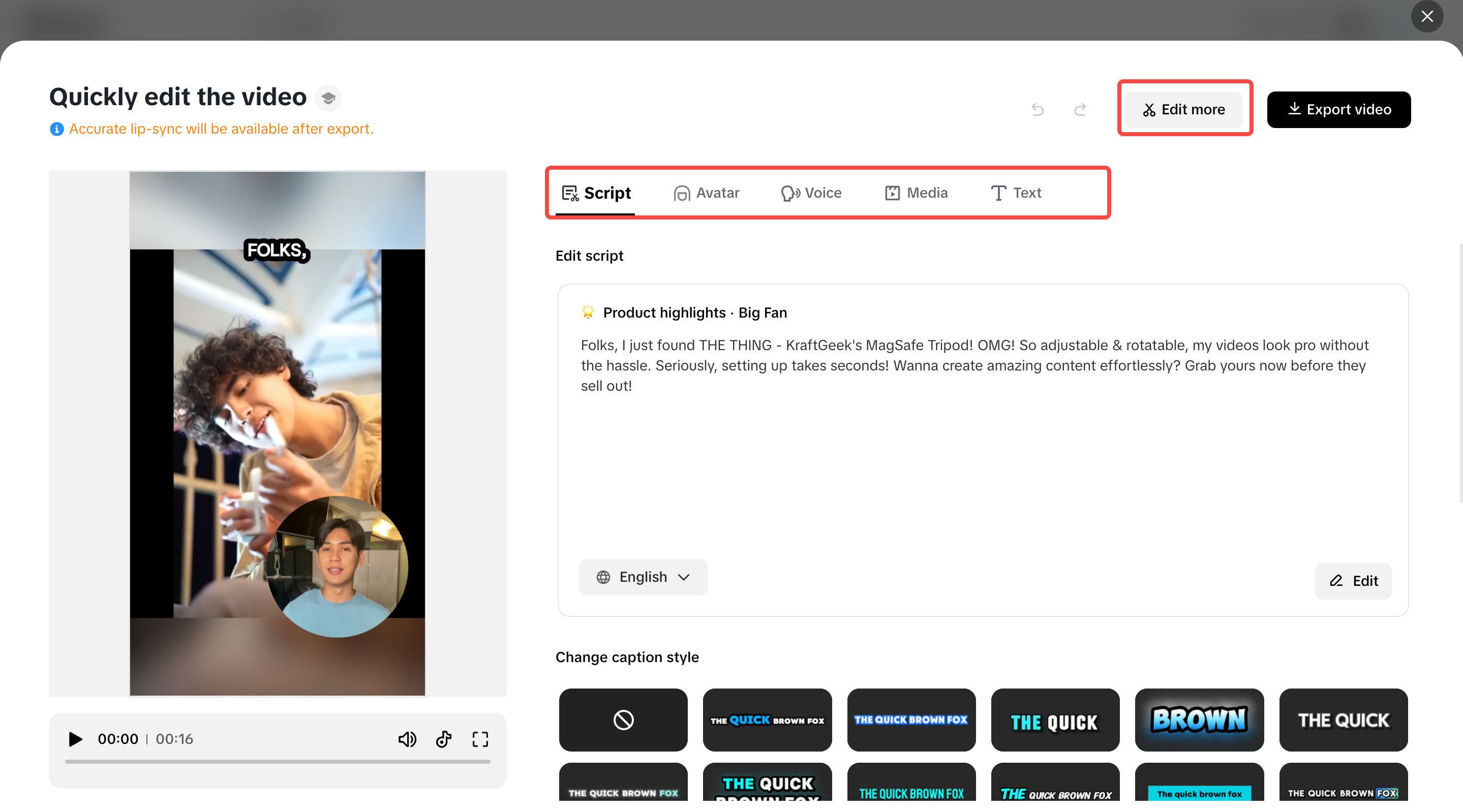 editing video in Pippit