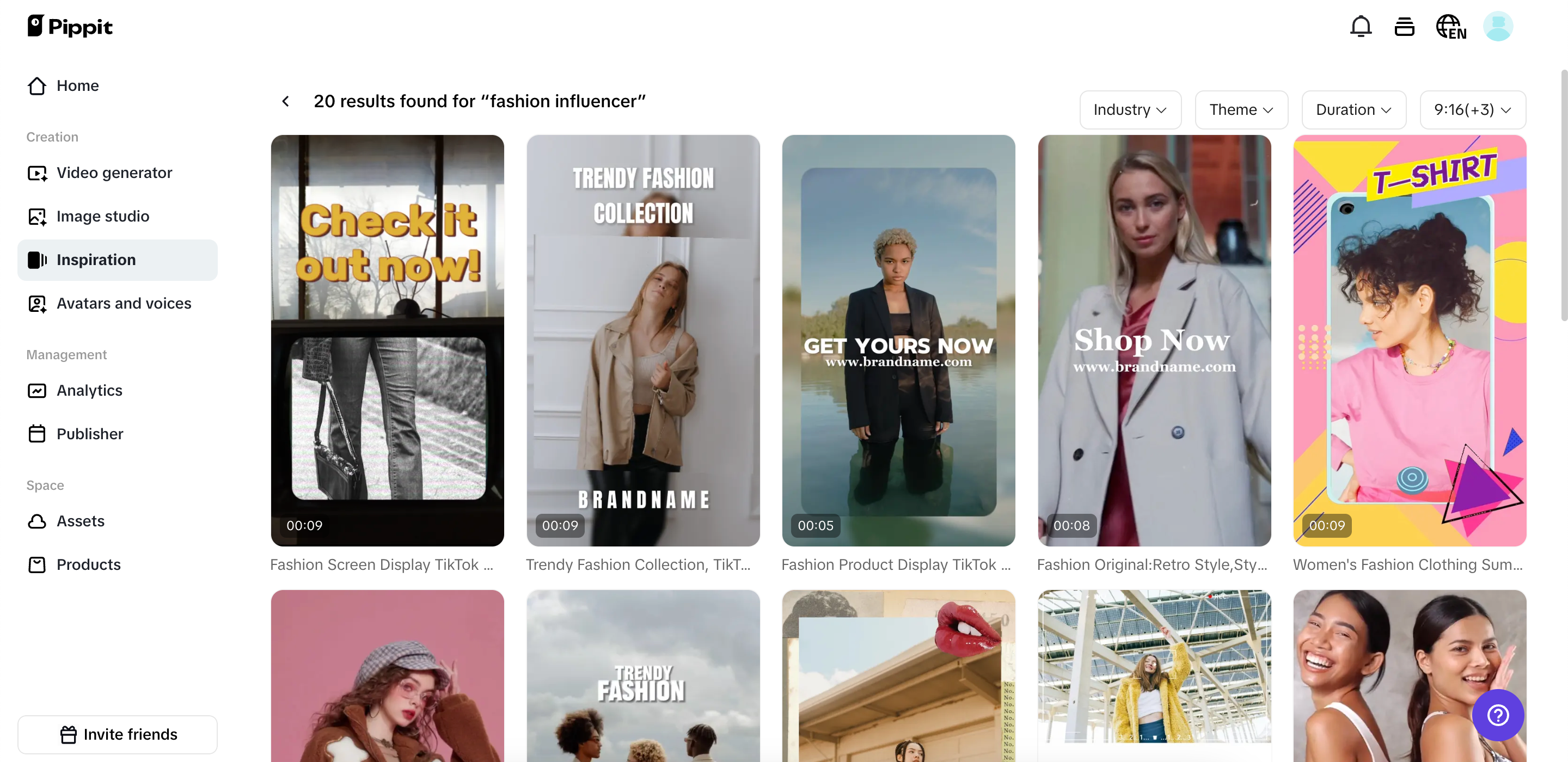 Explore vários modelos de vídeo.