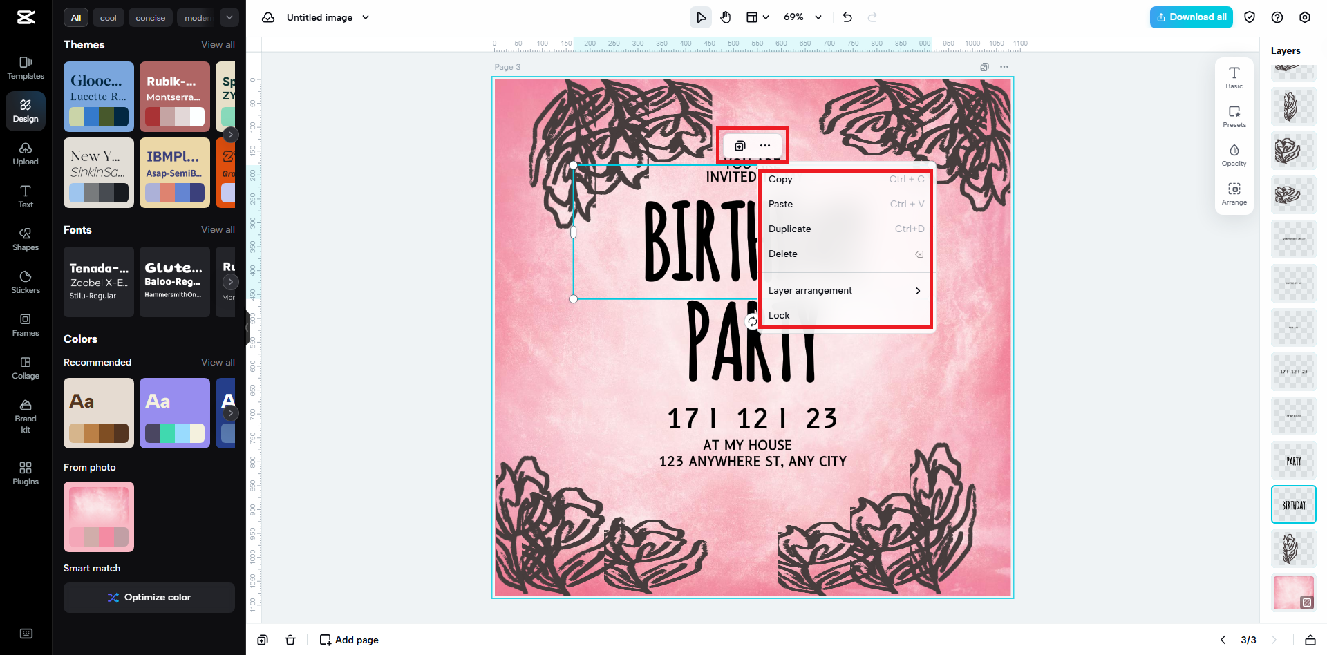 Replace or delete certain elements of the poster