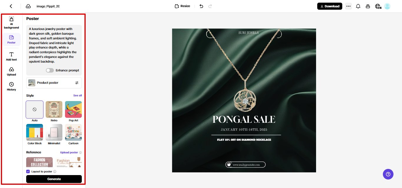 Pippit sales poster maker