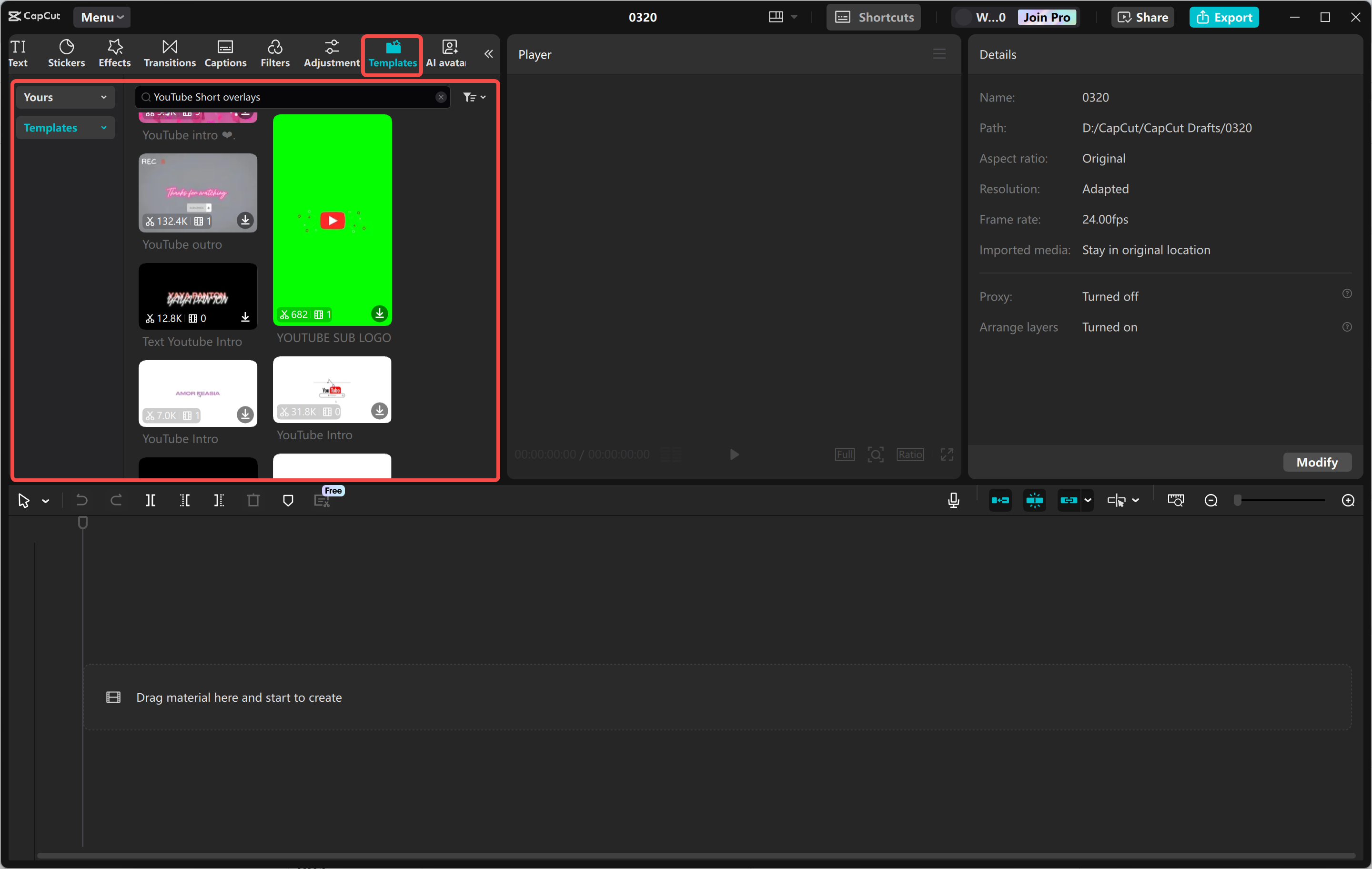 Importing a video into the CapCut desktop video editor