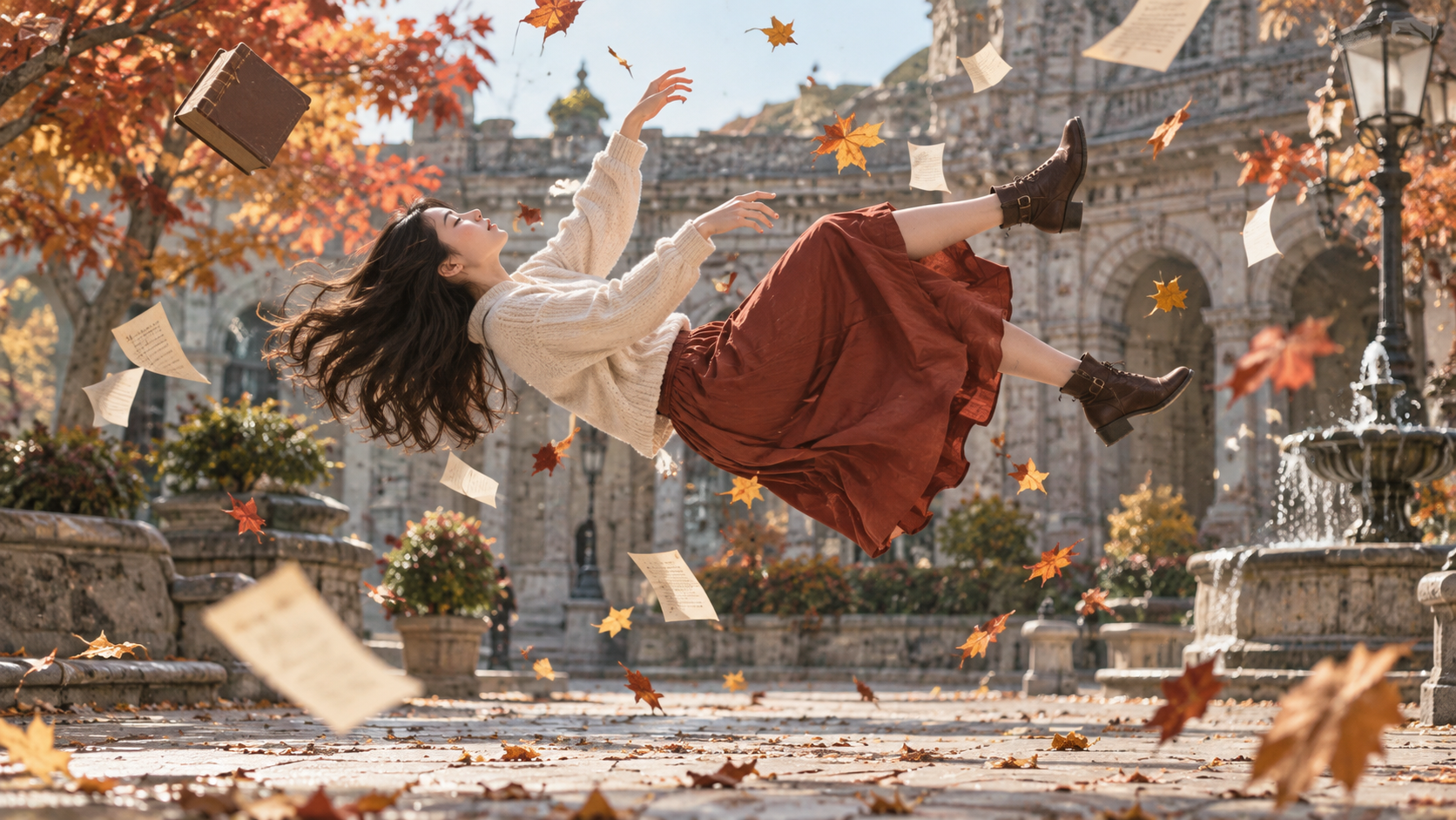 how to make floating fall video cover